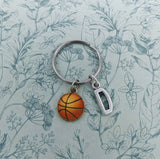 Basketball keyring, basketball player gifts, basketball gifts, sports gifts, sports keyring, basketball coach gifts, initial keyring,