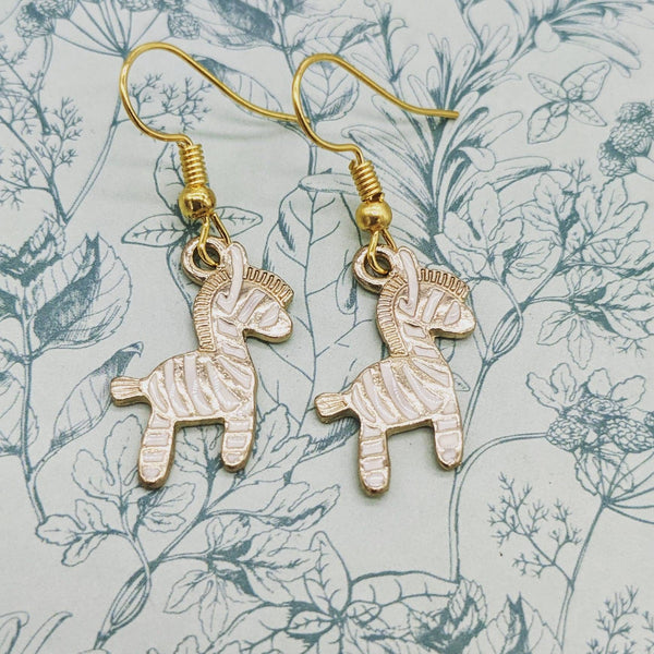 Zebra earrings, zebra jewellery, animal earrings, animal jewellery, animal lover gifts, charm earrings, zebra lover gifts, bff gifts,