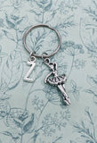 Ballerina keyring, dance keyring, ballet teacher keyring, dancer gift, personalised gifts, initial keyring, gifts for ballerina, girl gifts,