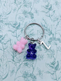Bear keychain, bear keyring, kawaii keychain, kawaii gifts, cute keyring, secret santa, bear lover gifts, initial keychain, bff gifts,