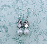 Owl earrings, owl jewellery, owl lover gifts, bird earrings, bird jewellery, cute earrings, secret santa, bird gifts, owl charm, bff gifts,