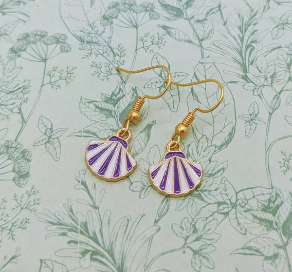 Seashell earrings, seashell jewellery, nautical earrings, cute earrings, cute gifts, seashell gifts, secret santa, stocking fillers,