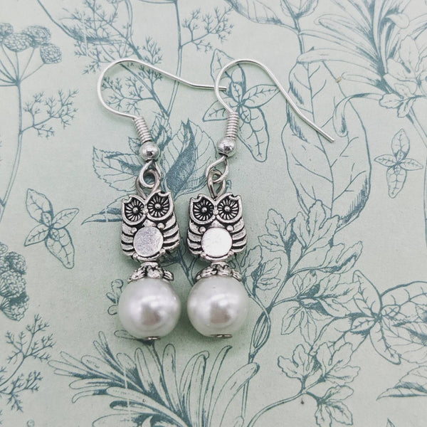 Owl earrings, owl jewellery, owl lover gifts, bird earrings, bird jewellery, cute earrings, secret santa, bird gifts, owl charm, bff gifts,