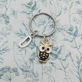Bird keychain, owl Keyring, bird Keyring, owl lover gifts, bird watcher, secret santa, personalised initial keyring, bird accessories,