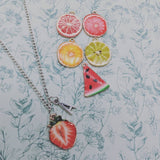 Fruit necklace, fruit jewelry, fruit lover gifts, fruit themed, vegan gifts, vegan themed, foodie gifts, foodie necklace, vegan jewellery,