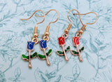 Flower earrings, flower jewelry, red rose earrings, rose themed, valentine's Day gift, girlfriend gifts, girlfriend jewelry, teen gifts,