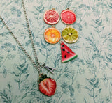 Fruit necklace, fruit jewelry, fruit lover gifts, fruit themed, vegan gifts, vegan themed, foodie gifts, foodie necklace, vegan jewellery,