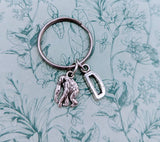 Gorilla keychain, monkey initial Keyring, gorilla gifts, ape charm, monkey themed, gorilla inspired gifts, personalised gifts, zoo animals,