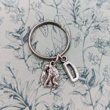 Gorilla keychain, monkey initial Keyring, gorilla gifts, ape charm, monkey themed, gorilla inspired gifts, personalised gifts, zoo animals,