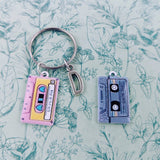 Cassette Keyring, music lover gifts, musician gifts, gifts for a musician, retro Keyring, retro gifts, music Keyring, DJ gifts, DJ Keychain,