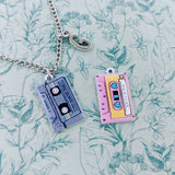 Cassette necklace, music lover, music teacher gifts, music themed, mix tape, retro necklace, retro inspired gifts, musician gift ideas,