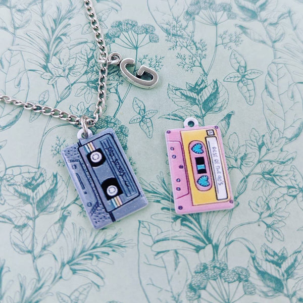 Cassette necklace, music lover, music teacher gifts, music themed, mix tape, retro necklace, retro inspired gifts, musician gift ideas,