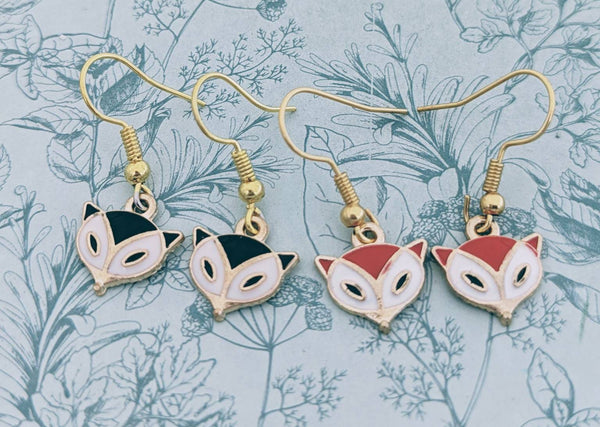 Fox earrings, fox Jewellery, fox lover gifts, fox themed, fox inspired, gifts for wildlife vet, artist earrings, artist jewellery,