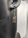 Clock earrings, grandfather clock earrings, retro earrings, retro jewelry, steampunk earrings, steampunk inspired gifts