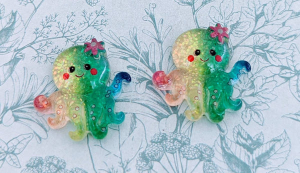 Octopus stud earrings, octopus jewelry, octopus lover gifts, squid earrings, squid jewellery, sea animal themed, children's earrings,