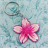 Sakura keychain, flower keyring, sakura festival gifts, florist gift ideas, cherry blossom keychain, kawaii inspired gifts, kawaii keyring,