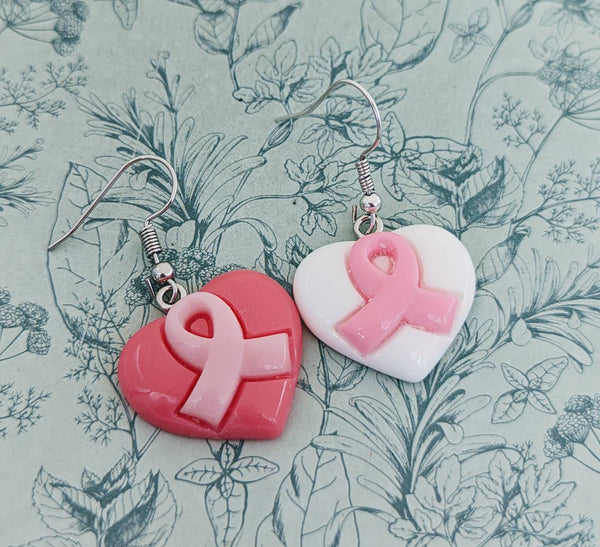 Breast cancer earrings, statement earrings, breast cancer awareness, breast cancer survivor gifts, cancer fighter, earrings for survivors,