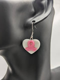 Breast cancer earrings, statement earrings, breast cancer awareness, breast cancer survivor gifts, cancer fighter, earrings for survivors,