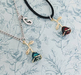 Rose necklace, flower necklace, flower jewellery, Valentines day gifts, girlfriend necklace gifts, rose lover gifts, anniversary gifts,