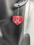 Breast cancer earrings, statement earrings, breast cancer awareness, breast cancer survivor gifts, cancer fighter, earrings for survivors,