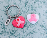 Breast cancer keychain, breast cancer awareness charm, breast cancer survivor gifts, breast cancer gift, pink awareness gift, brave gifts,