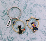 Witch keychain, gifts for a witch, black cat keychain, Halloween gifts, Halloween accessories, witch accessory, witchcraft gifts, goth gifts