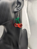 Cherry earrings, cherry jewellery, cherry lover gifts, rockabilly earrings, kawaii jewelry, kawaii earrings, fun earrings, food earrings,