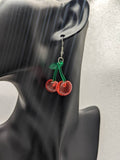 Cherry earrings, cherry jewellery, cherry lover gifts, rockabilly earrings, kawaii jewelry, kawaii earrings, fun earrings, food earrings,
