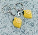 Lemon keychain, gifts for food lovers, lemon lover gifts, kawaii keyring, cute keychain gifts, lemon themed, novelty keychain, fun gifts