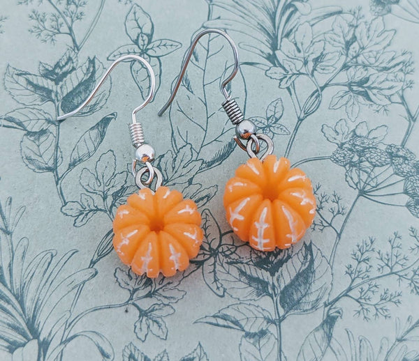 Orange fruit earrings, fruit themed jewellery, fruit lover gifts, foodie gifts, vegan earrings, gifts for vegans, cafe owner gifts,