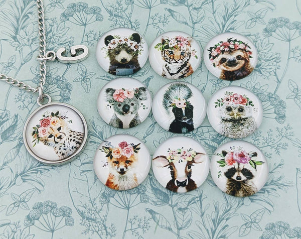 Baby animal necklace, cute animal pendant, animal lover jewelry, sloth necklace, brown bear jewelry, tiger inspired gifts, cheetah gifts,