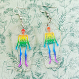 Skeleton earrings, coffin earrings, gothic style earrings, gifts for goths, witch earrings, statement earrings, kawaii jewelry, fun earrings