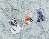 French bulldog necklace, fox jewelry, fox pendant necklace, gift for fox lovers, cat mom gifts, Frenchie gifts, cat themed, dog owner gifts,
