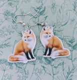 Fox earrings, fox jewelry, fox lover gifts, woodland earrings, woodland animal themed, nature inspired, cute earrings, animal lover gifts