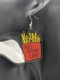 Fries before guys earrings, foodie earrings, foodie jewelry, food lover gifts, novelty earrings, novelty jewelry, quirky fun earrings,