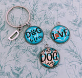 Dog mom keyring, dog lover bag clasp, bag accessories, crazy dog mom gifts, mother's day gifts, cabochon keychain, animal bag clasp,
