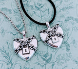 Heart lock necklace, heart jewelry, heart themed, girlfriend gifts, gothic gifts, statement necklace, retro style jewelry, retro gifts
