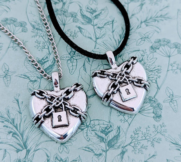 Heart lock necklace, heart jewelry, heart themed, girlfriend gifts, gothic gifts, statement necklace, retro style jewelry, retro gifts