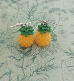 Pineapple fruit earrings, pineapple jewelry, fruit jewellery, fruit lover gifts, summer earrings, summer inspired, summer accessories,