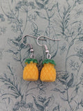 Pineapple fruit earrings, pineapple jewelry, fruit jewellery, fruit lover gifts, summer earrings, summer inspired, summer accessories,