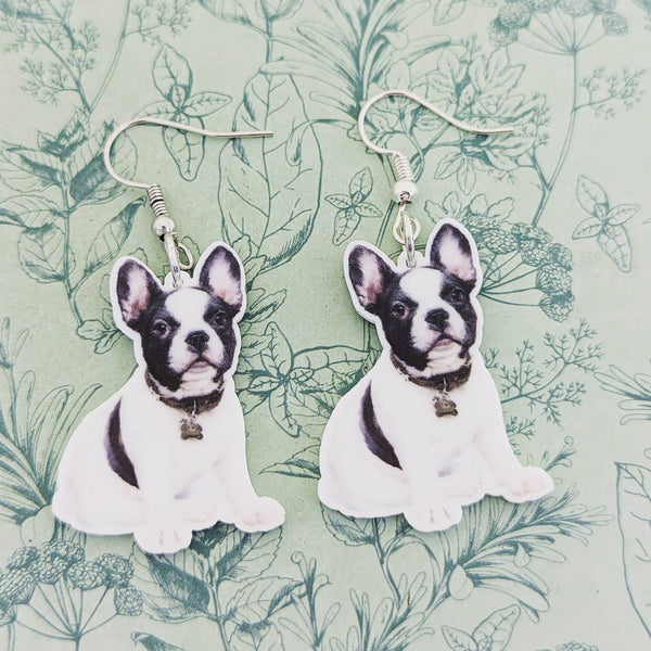French bulldog earrings, french bulldog gifts, french bulldog mom gifts, dog mum gifts ideas, dog walker gifts, dog groomer gifts,