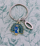 Peacock keychain, peacock accessories, peacock keyring, peacock lover gifts, bird watcher gifts, gifts for bird lovers, bird keychain,