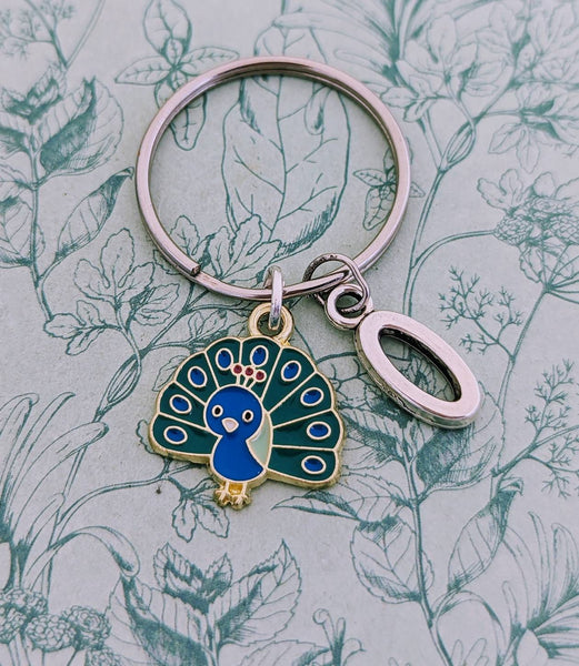 Peacock keychain, peacock accessories, peacock keyring, peacock lover gifts, bird watcher gifts, gifts for bird lovers, bird keychain,