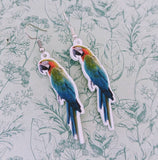 Tarantula earrings, parrot earrings, parrot lover gifts, parrot owner gifts, tiger lover gifts, tiger themed, animal themed gifts,