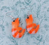 Shrimp earrings, shrimp jewellery, shrimp lover gifts, statement earrings, chef gifts, kawaii earrings, kawaii jewelry, fish earrings,