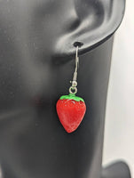 3d strawberry earrings, strawberry jewellery, Strawberry lover gifts, fruit earrings, kawaii jewelry, aesthetic earrings, retro gifts,