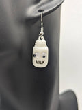 Milk and cookies earrings, food lover gifts, baker gifts, foodie gifts, novelty earrings, novelty jewelry, kawaii jewelry, mismatch earrings