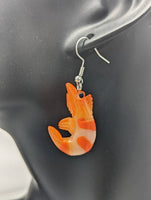 Shrimp earrings, shrimp jewellery, shrimp lover gifts, statement earrings, chef gifts, kawaii earrings, kawaii jewelry, fish earrings,
