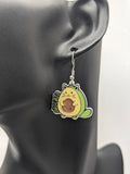 Avacado cat earrings, avacado lover gifts, kawaii jewelry, kawaii earrings, cute cat earrings, cat lover gifts, avacado jewelry, cat owner