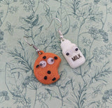 Milk and cookies earrings, food lover gifts, baker gifts, foodie gifts, novelty earrings, novelty jewelry, kawaii jewelry, mismatch earrings